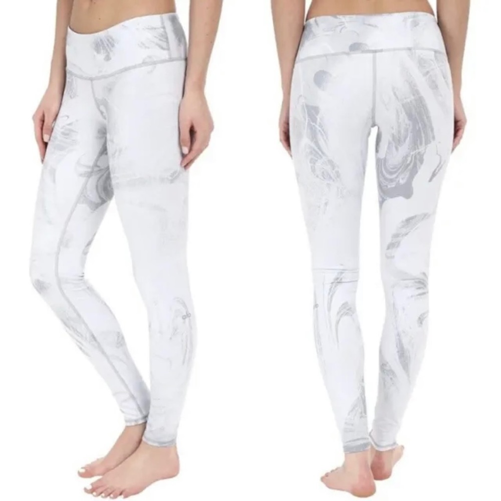 ALO Yoga White and Gray Leggings